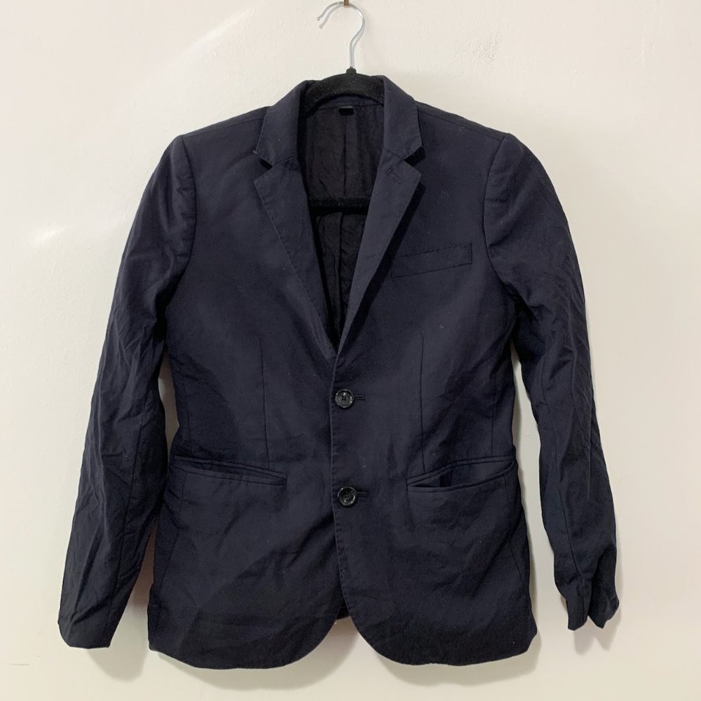 Crewcuts J. Crew Kids Ludlow Blazer Suit Jacket 100% Wool Navy Blue Boy's 12